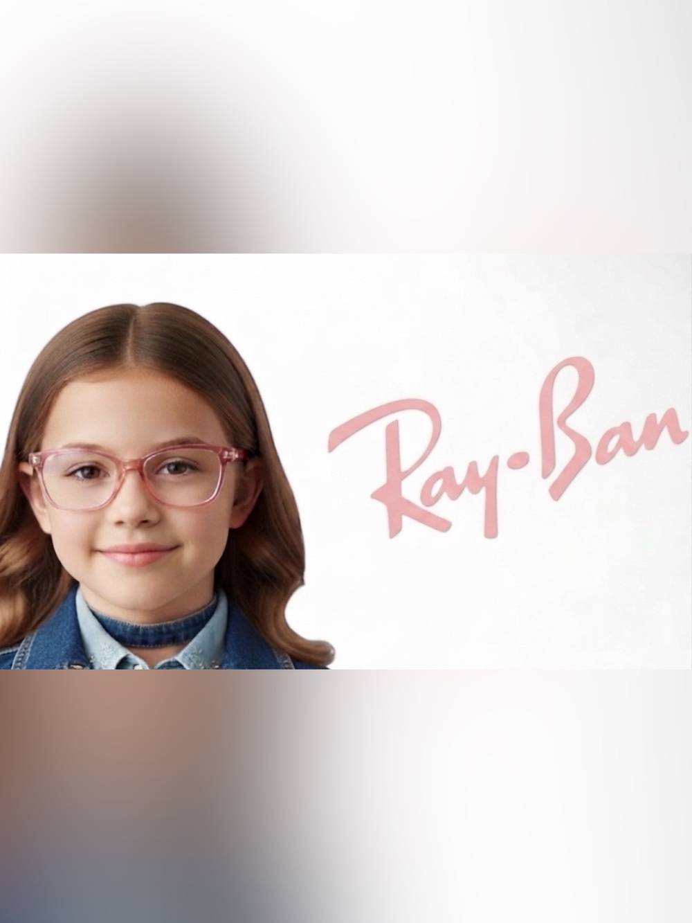 New authentic Ray-Ban Jr. girl's designer clear pink prescription eyeglasses